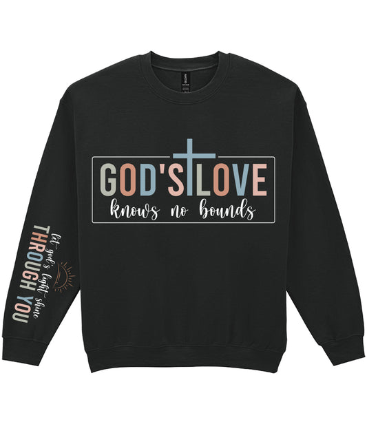 For The Love Of Jesus Sleeve Quote Sweatshirt - God's Love Knows No Bounds
