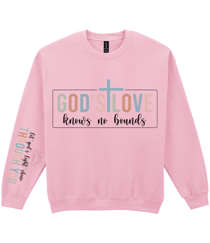 For The Love Of Jesus Sleeve Quote Sweatshirt - God's Love Knows No Bounds