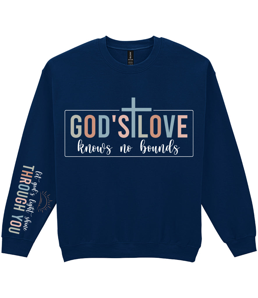 For The Love Of Jesus Sleeve Quote Sweatshirt - God's Love Knows No Bounds