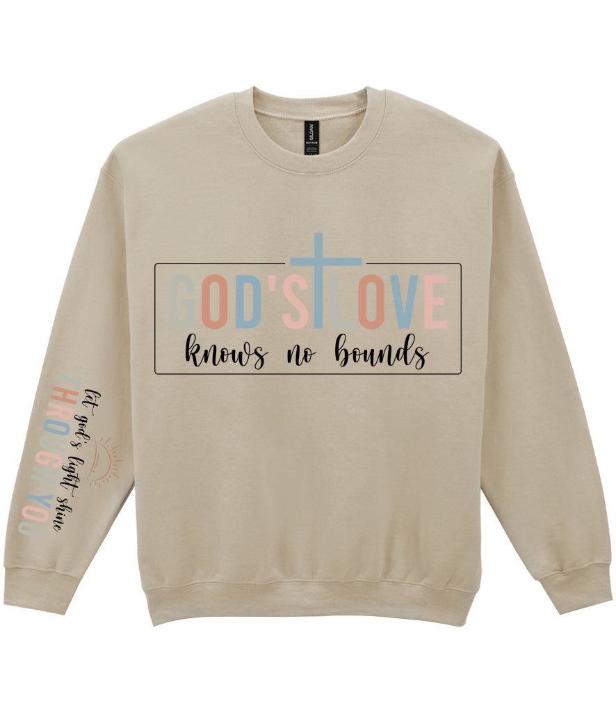 For The Love Of Jesus Sleeve Quote Sweatshirt - God's Love Knows No Bounds