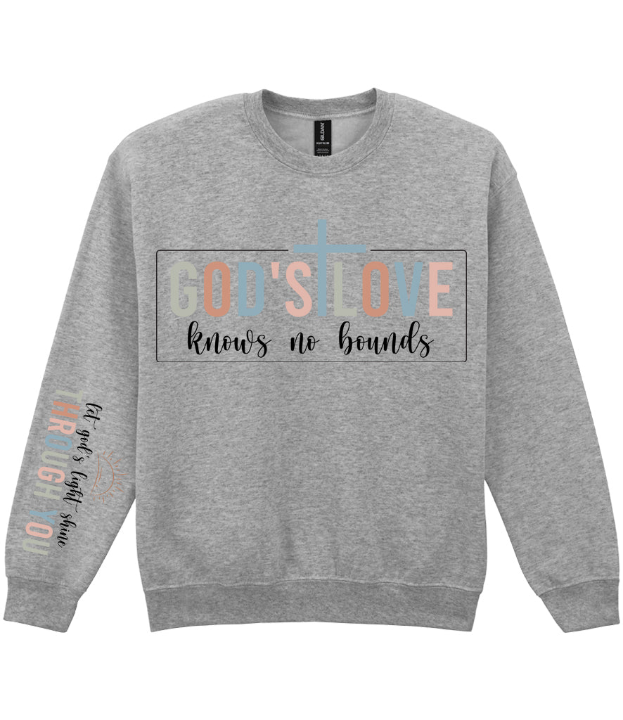 For The Love Of Jesus Sleeve Quote Sweatshirt - God's Love Knows No Bounds