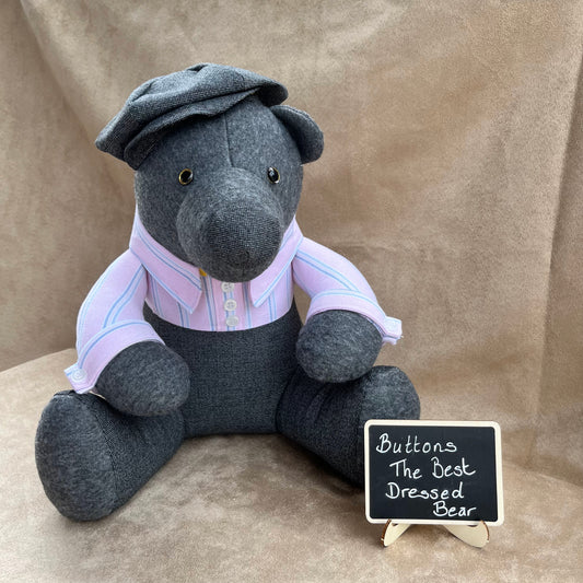ADD ON for Buttons The Best Dressed Memory Bear - Collar, Cuffs & Placket