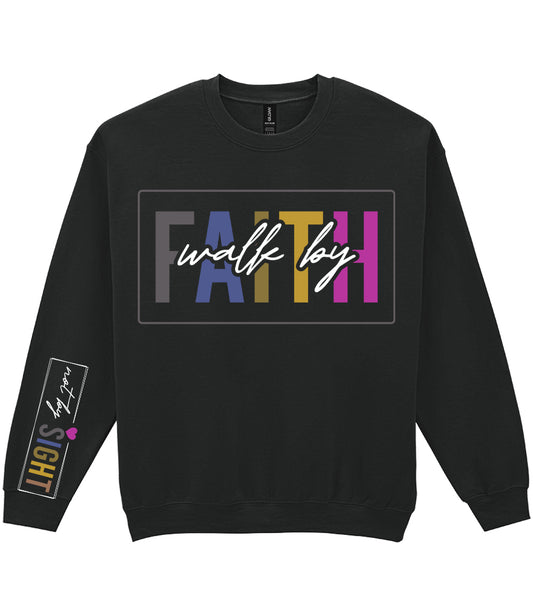 For The Love Of Jesus Sleeve Quote Sweatshirt - Walk By Faith