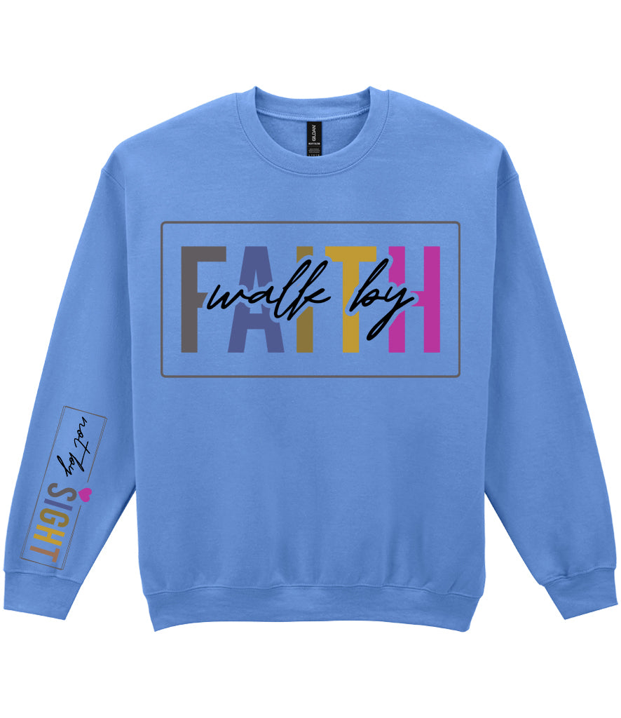 For The Love Of Jesus Sleeve Quote Sweatshirt - Walk By Faith