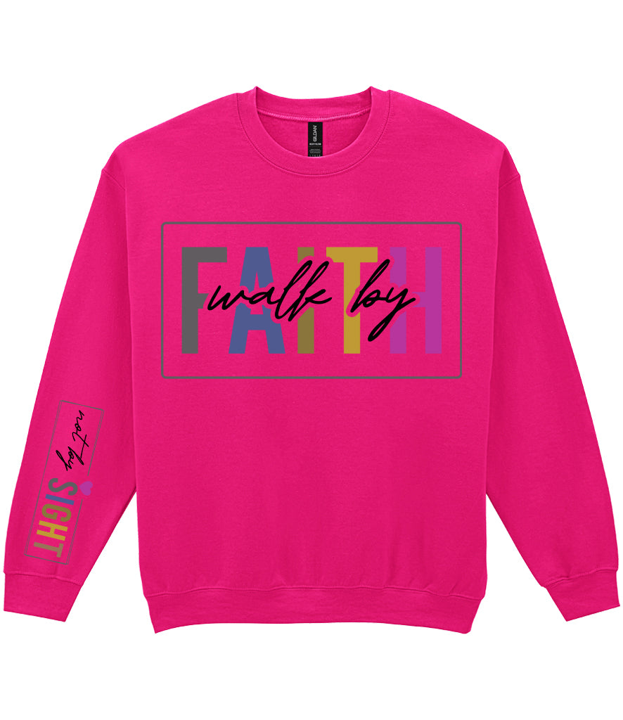 For The Love Of Jesus Sleeve Quote Sweatshirt - Walk By Faith