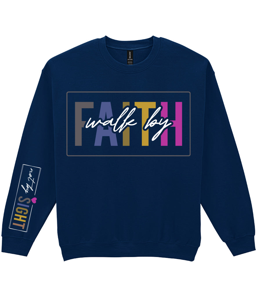 For The Love Of Jesus Sleeve Quote Sweatshirt - Walk By Faith
