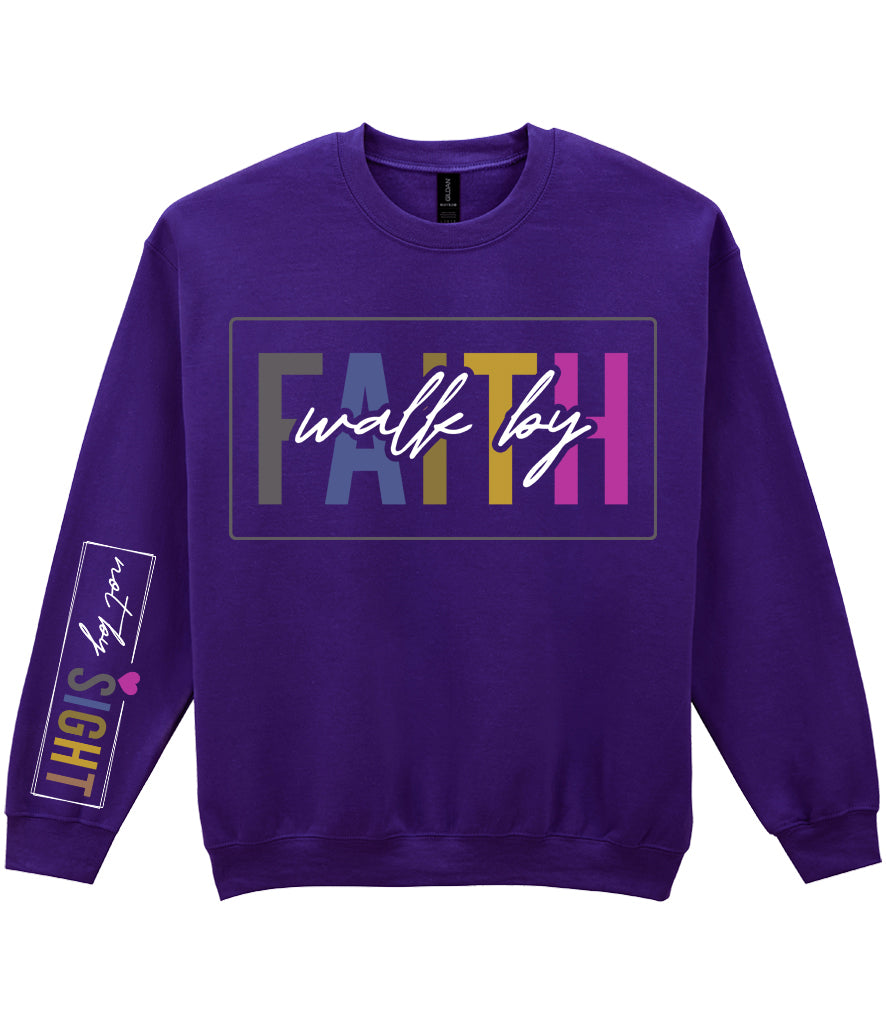 For The Love Of Jesus Sleeve Quote Sweatshirt - Walk By Faith