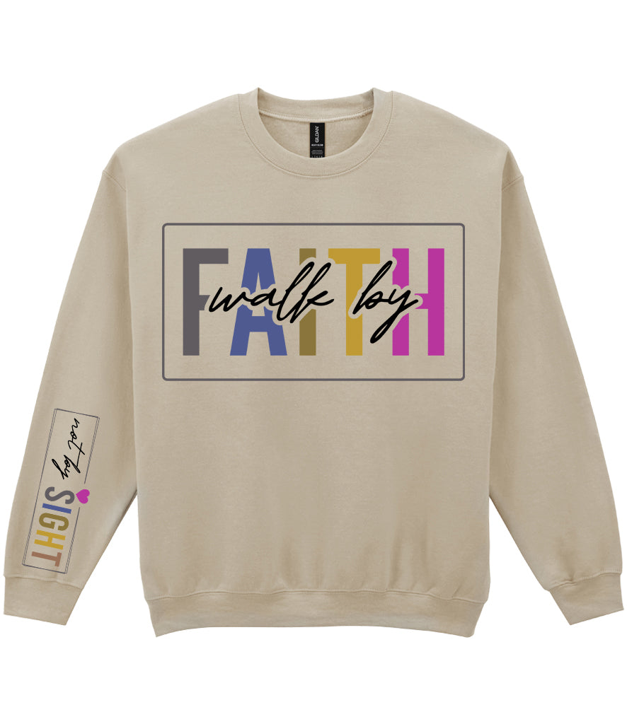 For The Love Of Jesus Sleeve Quote Sweatshirt - Walk By Faith