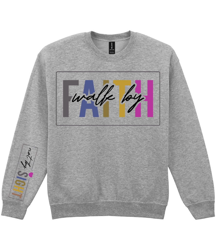 For The Love Of Jesus Sleeve Quote Sweatshirt - Walk By Faith