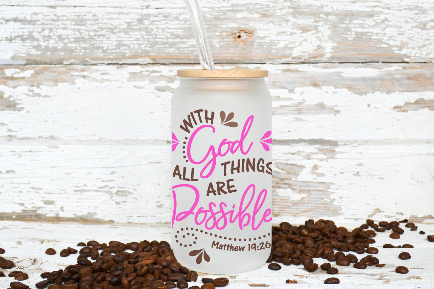 For The Love Of Jesus 16oz/475ml Frosted 'Libby' Glasses