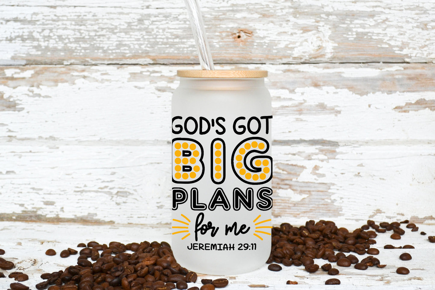 For The Love Of Jesus 16oz/475ml Frosted 'Libby' Glasses
