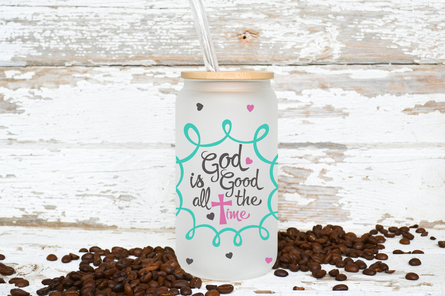 For The Love Of Jesus 16oz/475ml Frosted 'Libby' Glasses