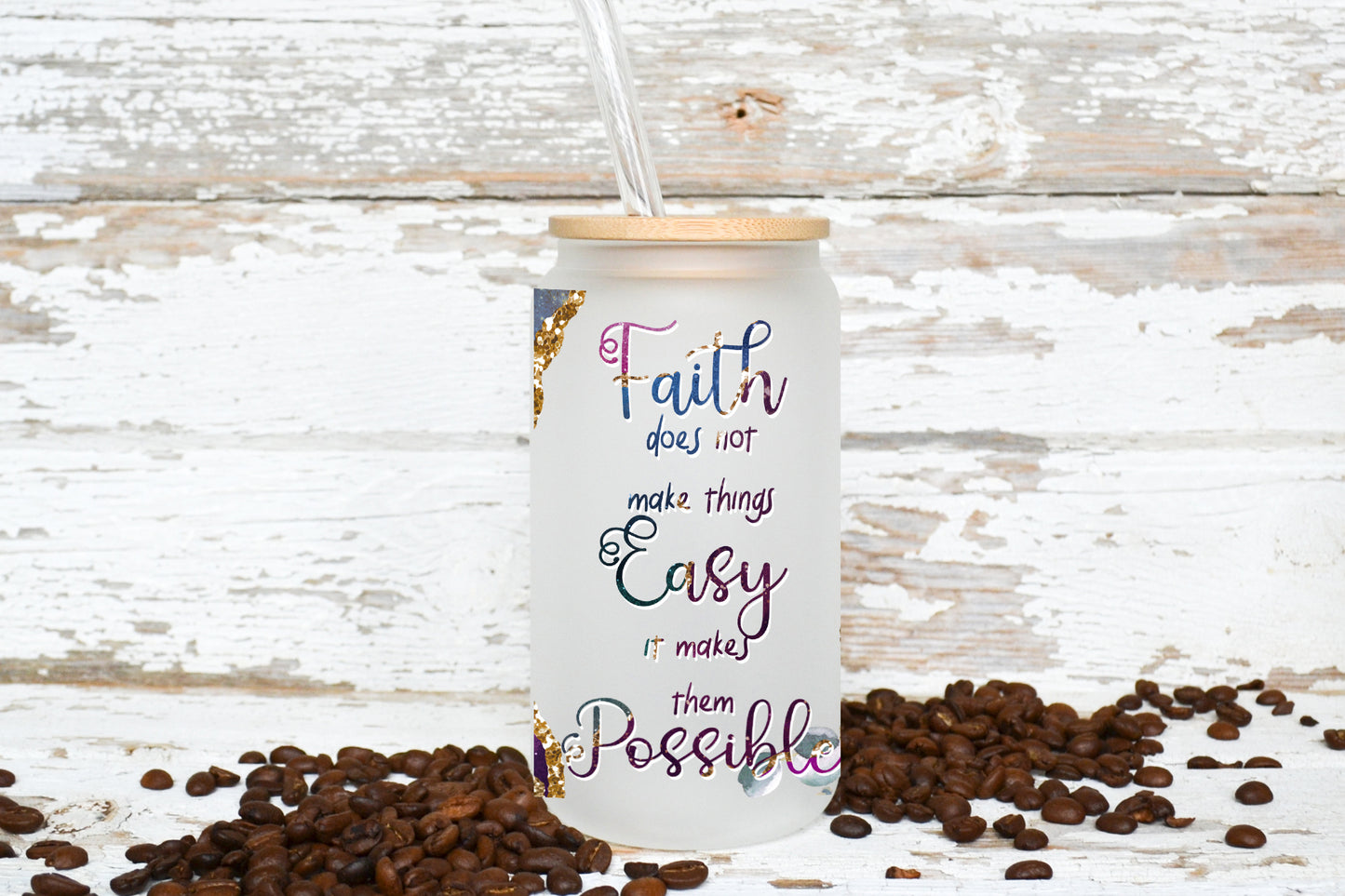 For The Love Of Jesus 16oz/475ml Frosted 'Libby' Glasses