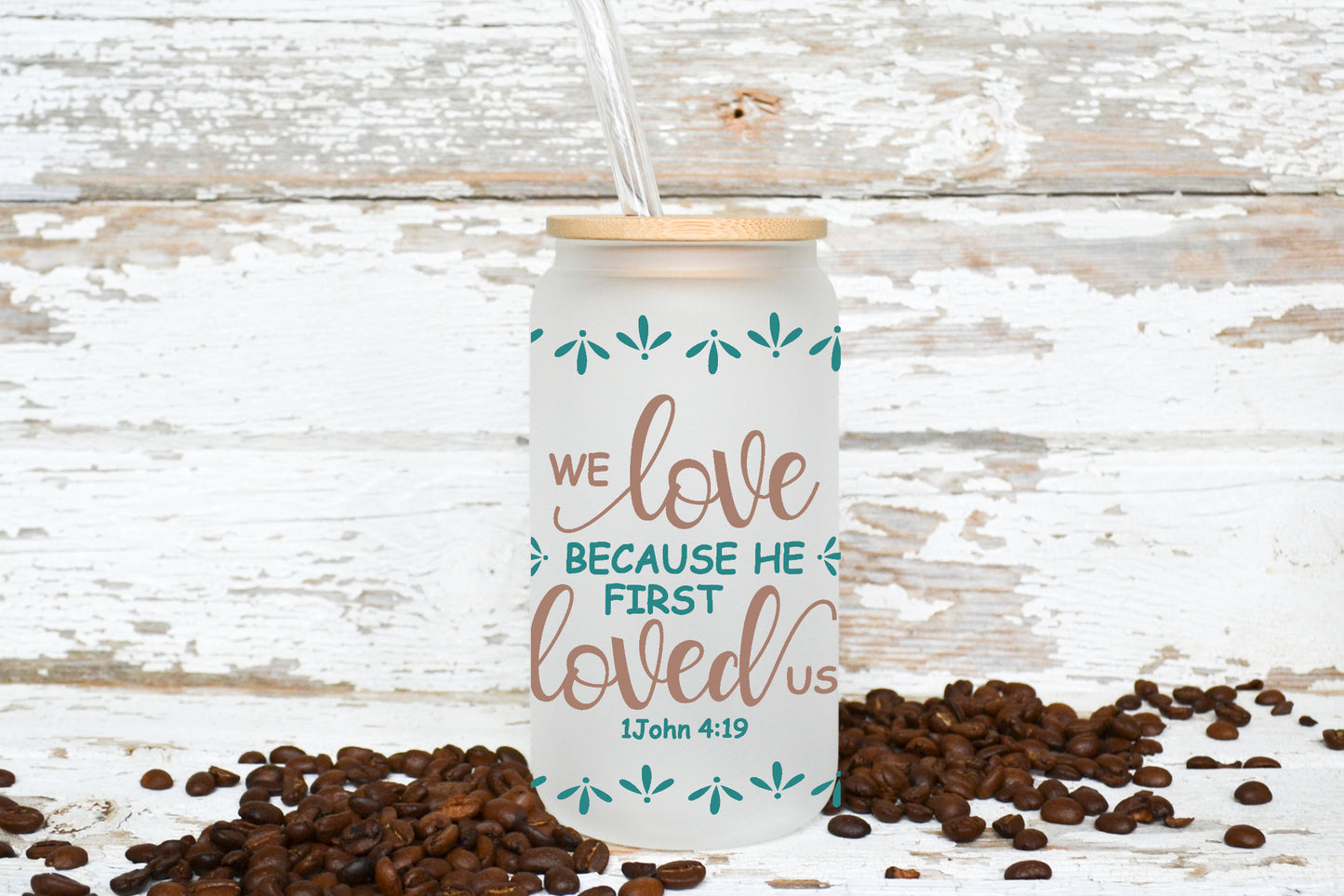 For The Love Of Jesus 16oz/475ml Frosted 'Libby' Glasses