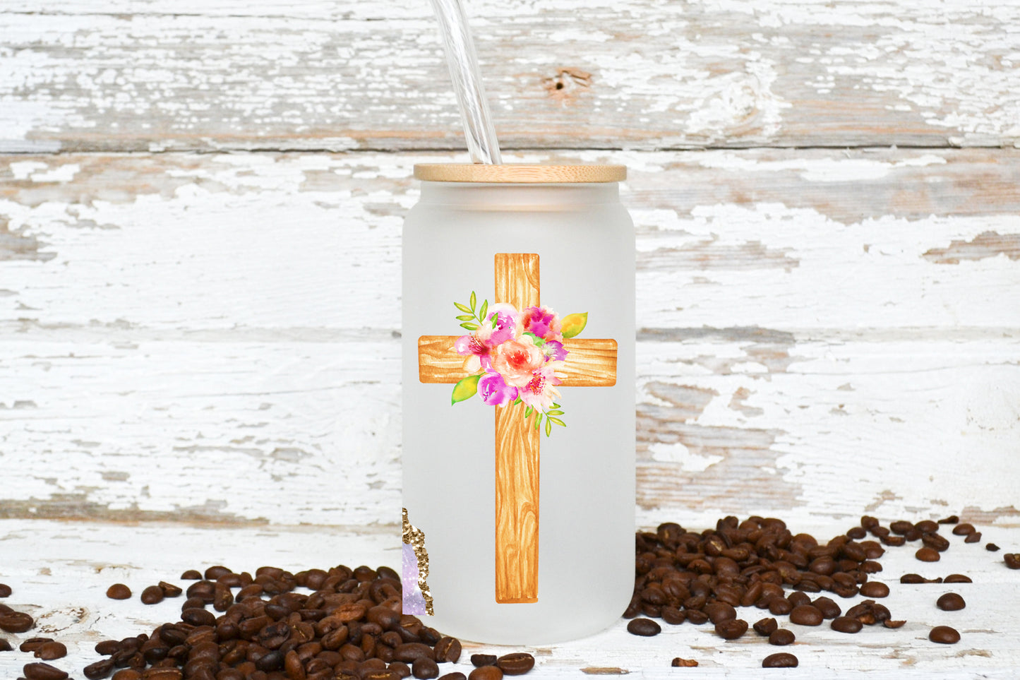 For The Love Of Jesus 16oz/475ml Frosted 'Libby' Glasses
