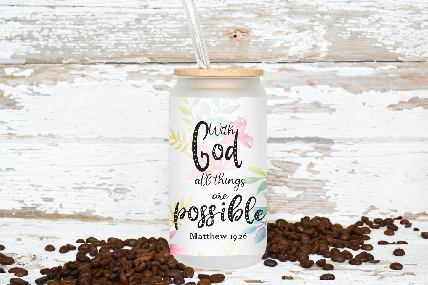 For The Love Of Jesus 16oz/475ml Frosted 'Libby' Glasses