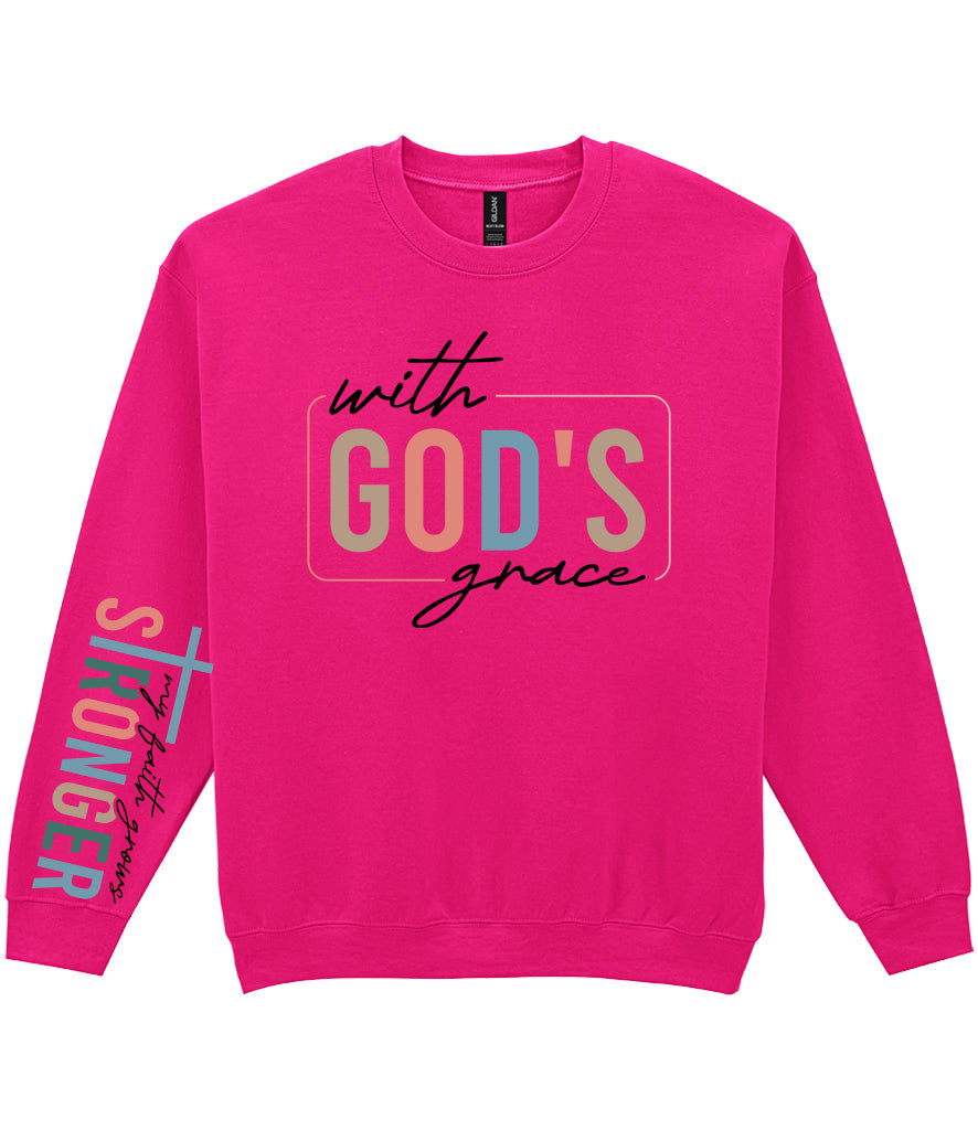 For The Love Of Jesus Sleeve Quote Sweatshirt - With God's Grace
