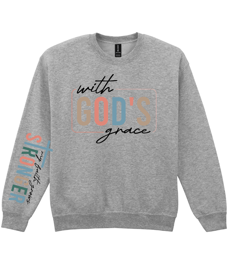 For The Love Of Jesus Sleeve Quote Sweatshirt - With God's Grace
