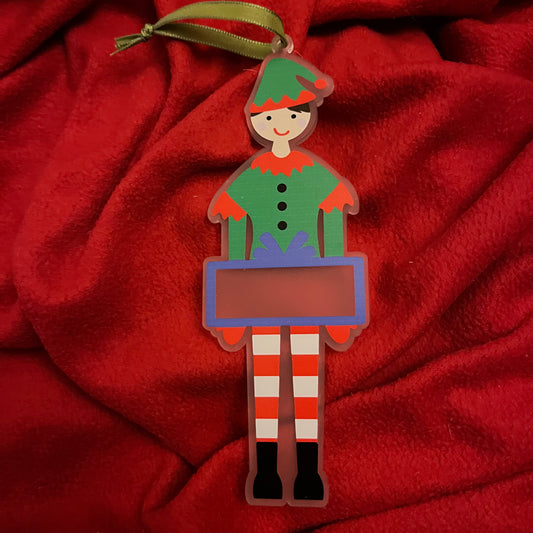 Personalised Elf Tree Decoration