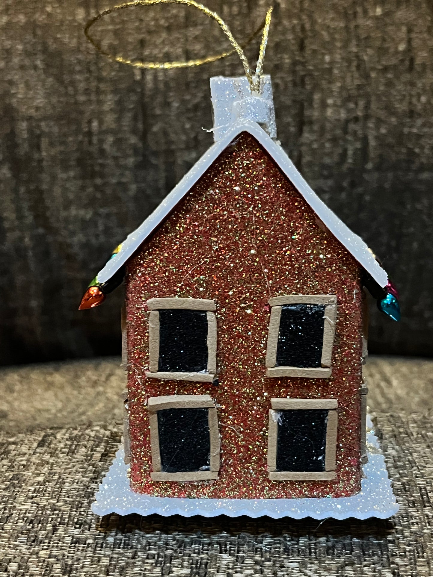 Christmas House With Lights Tree Decoration