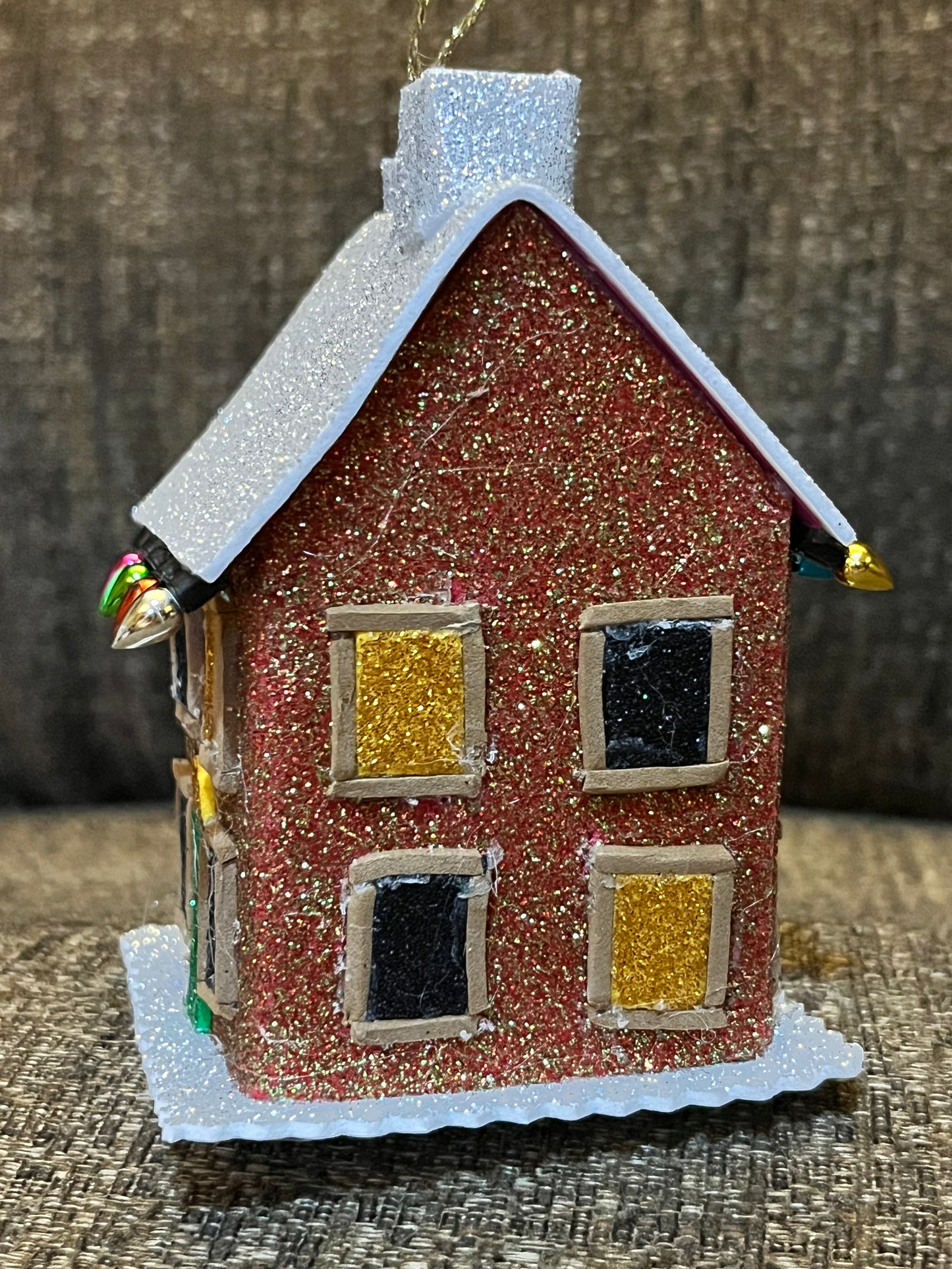 Christmas House With Lights Tree Decoration