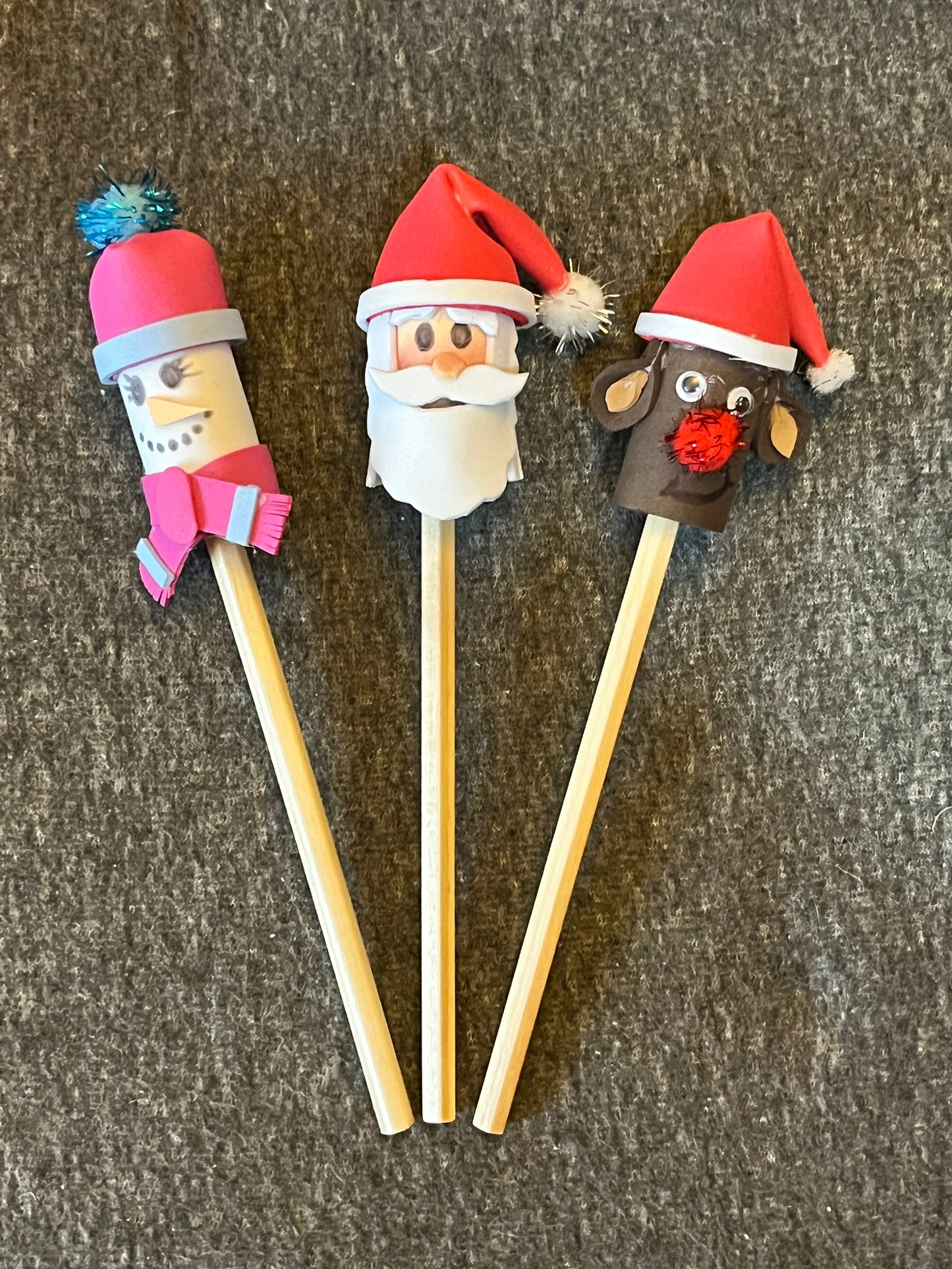 Rolled Christmas Character Pen & Pencil Toppers