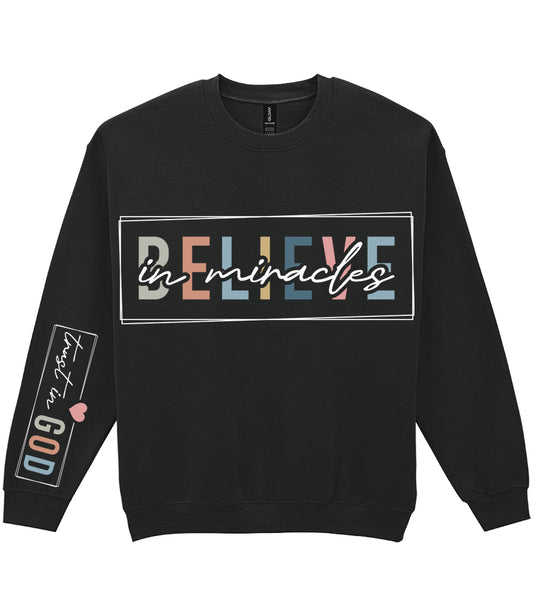 For The Love Of Jesus Sleeve Quote Sweatshirt - Believe In Miracles
