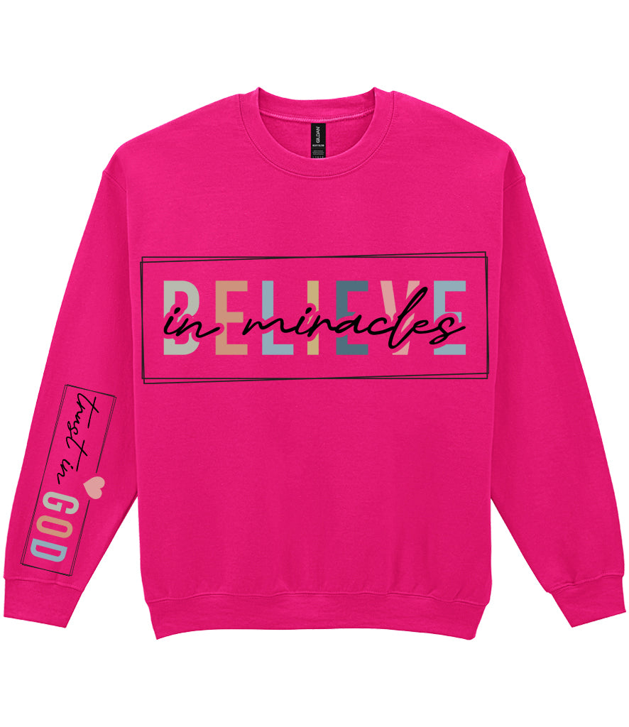 For The Love Of Jesus Sleeve Quote Sweatshirt - Believe In Miracles