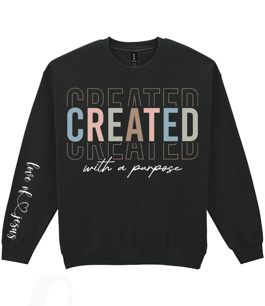 For The Love Of Jesus Sleeve Quote Sweatshirt - Created With Purpose