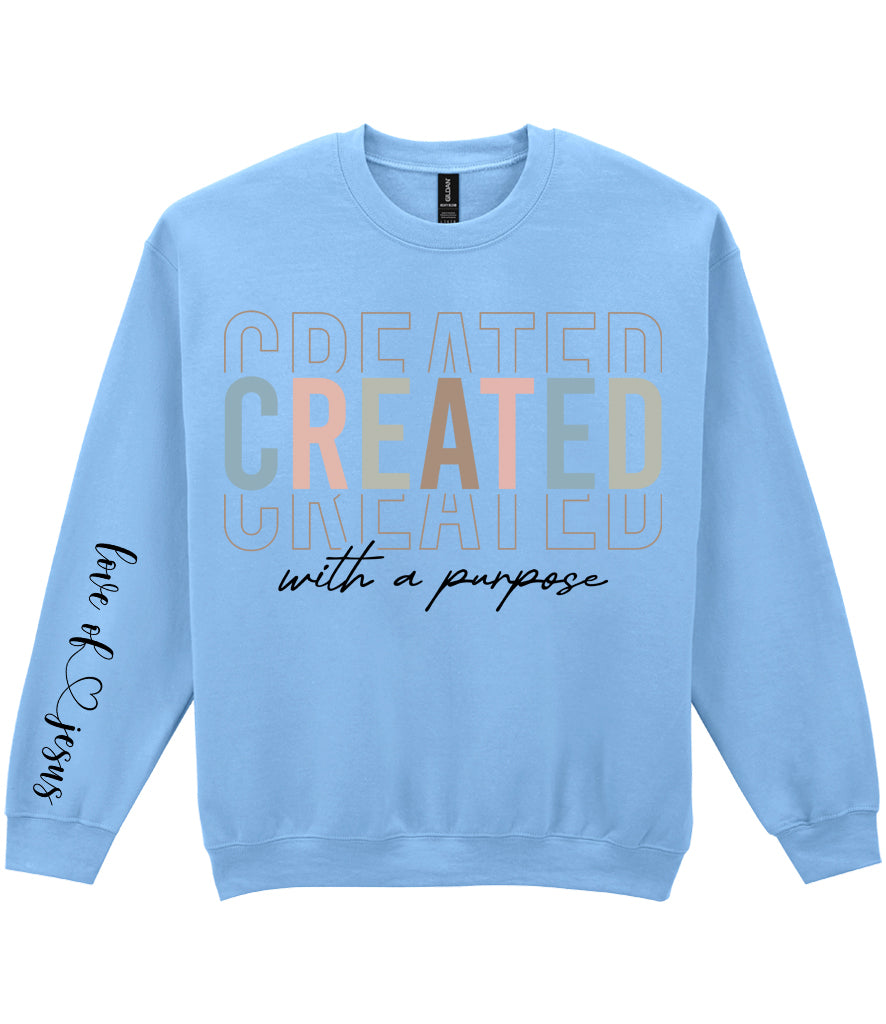 For The Love Of Jesus Sleeve Quote Sweatshirt - Created With Purpose