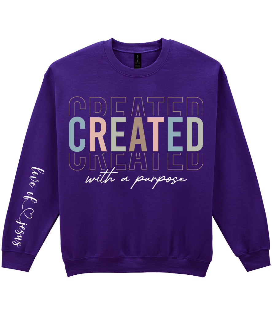 For The Love Of Jesus Sleeve Quote Sweatshirt - Created With Purpose