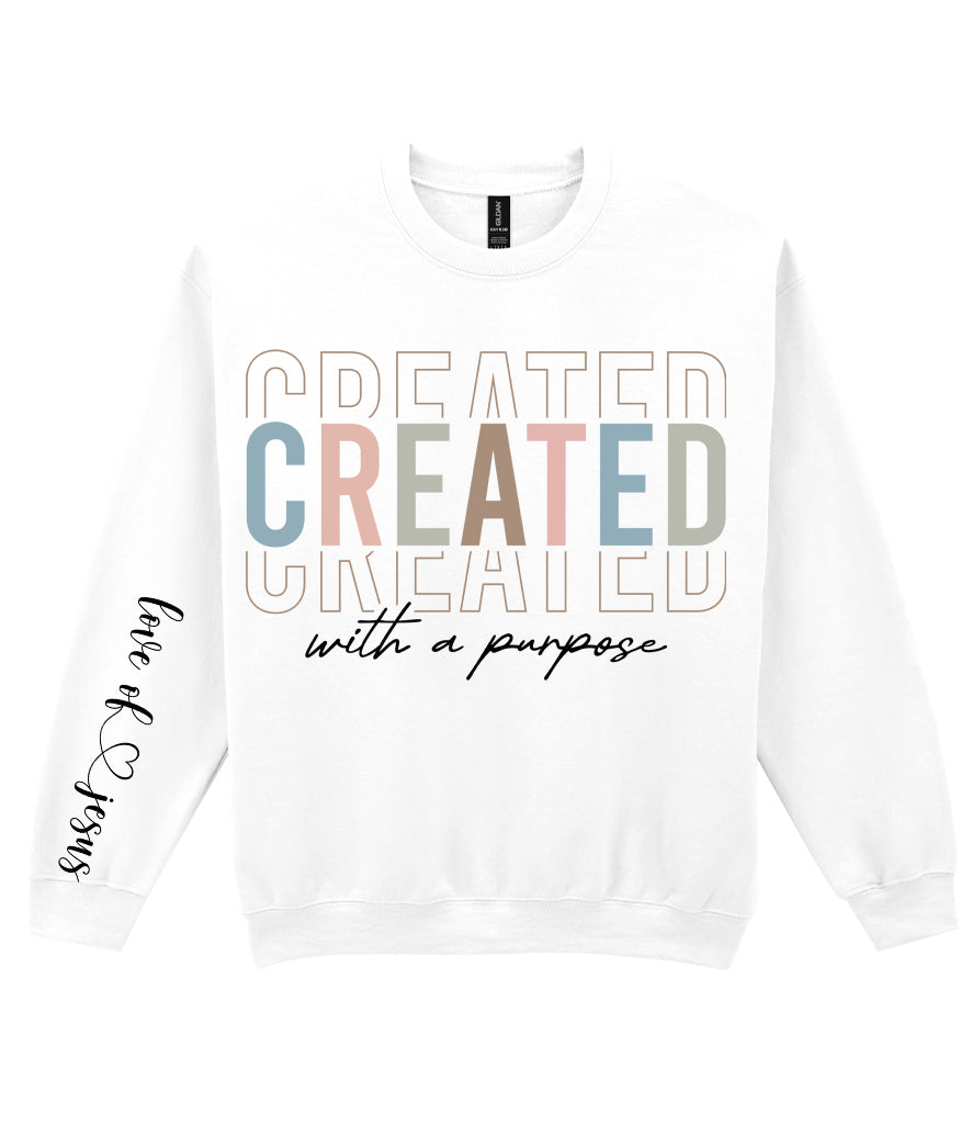 For The Love Of Jesus Sleeve Quote Sweatshirt - Created With Purpose