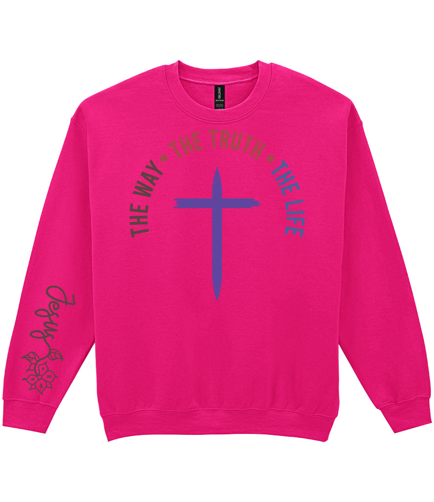 For The Love Of Jesus Sleeve Quote Sweatshirt - The Way The Truth