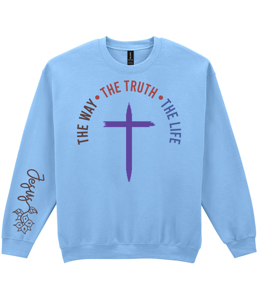For The Love Of Jesus Sleeve Quote Sweatshirt - The Way The Truth