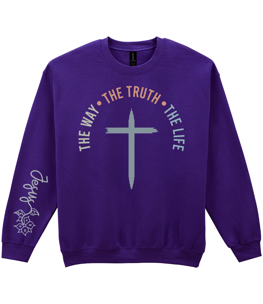 For The Love Of Jesus Sleeve Quote Sweatshirt - The Way The Truth