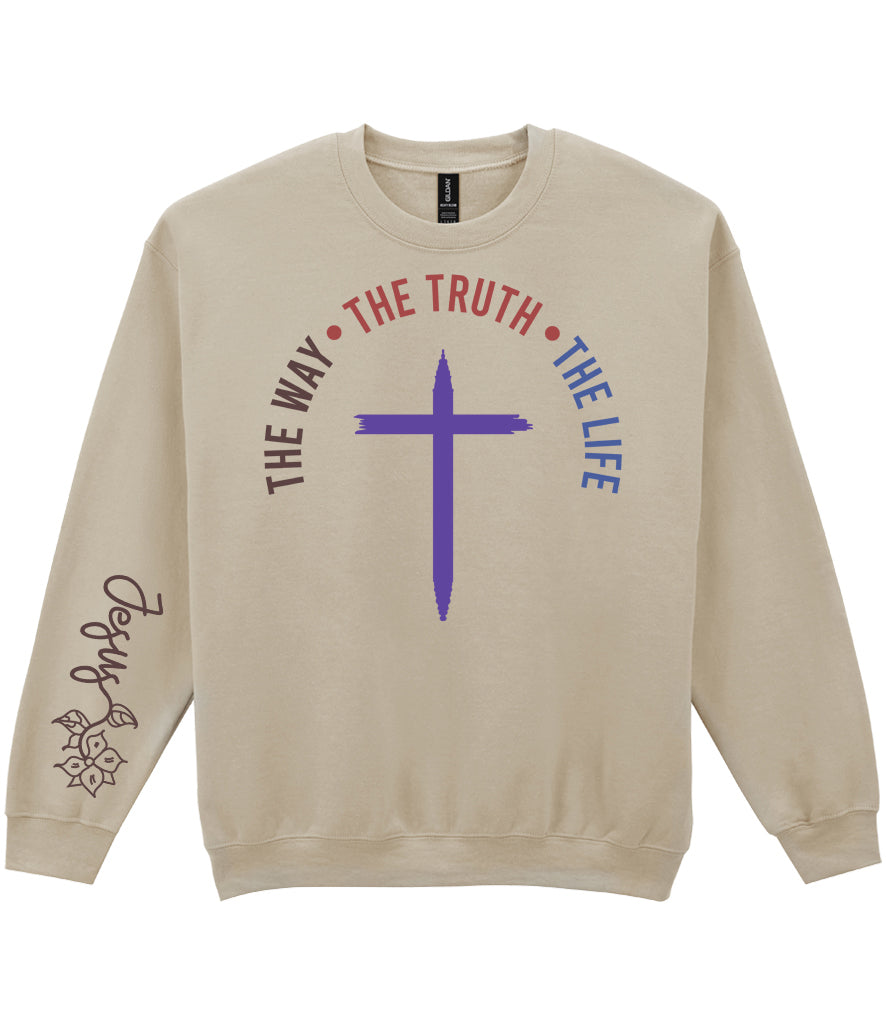For The Love Of Jesus Sleeve Quote Sweatshirt - The Way The Truth