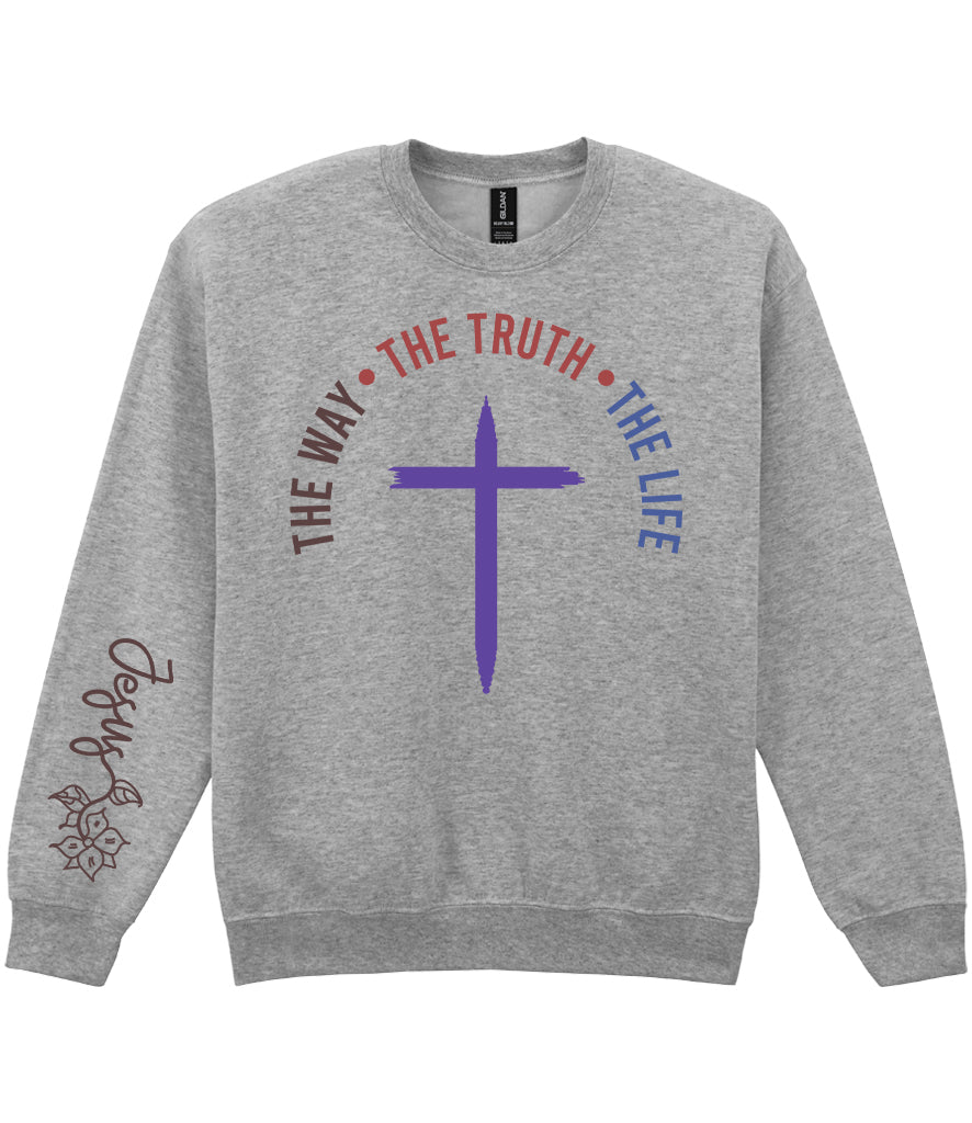 For The Love Of Jesus Sleeve Quote Sweatshirt - The Way The Truth