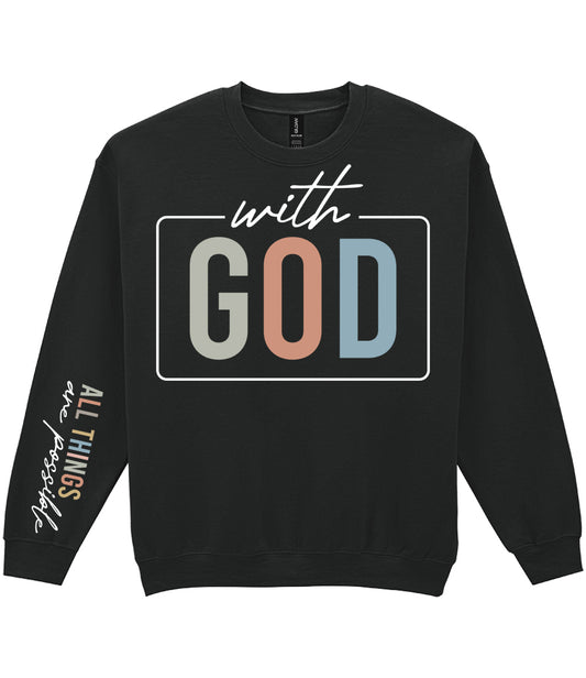 For The Love Of Jesus Sleeve Quote Sweatshirt - With God