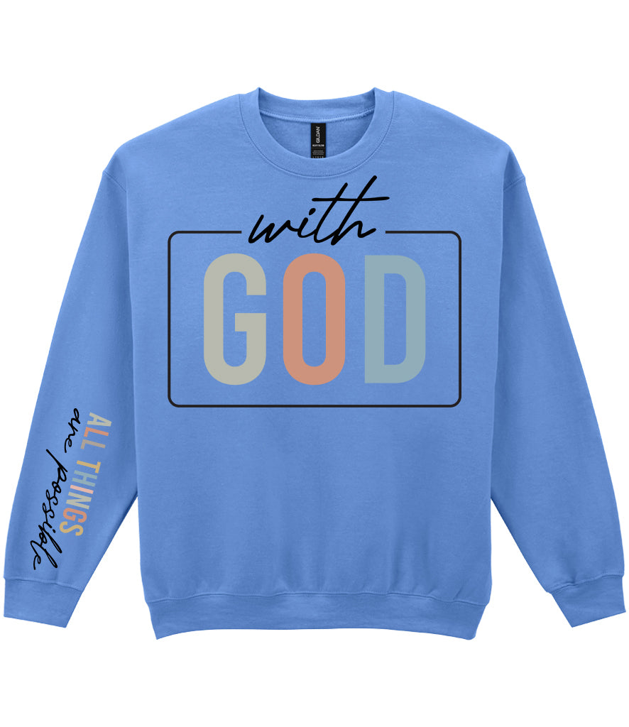 For The Love Of Jesus Sleeve Quote Sweatshirt - With God