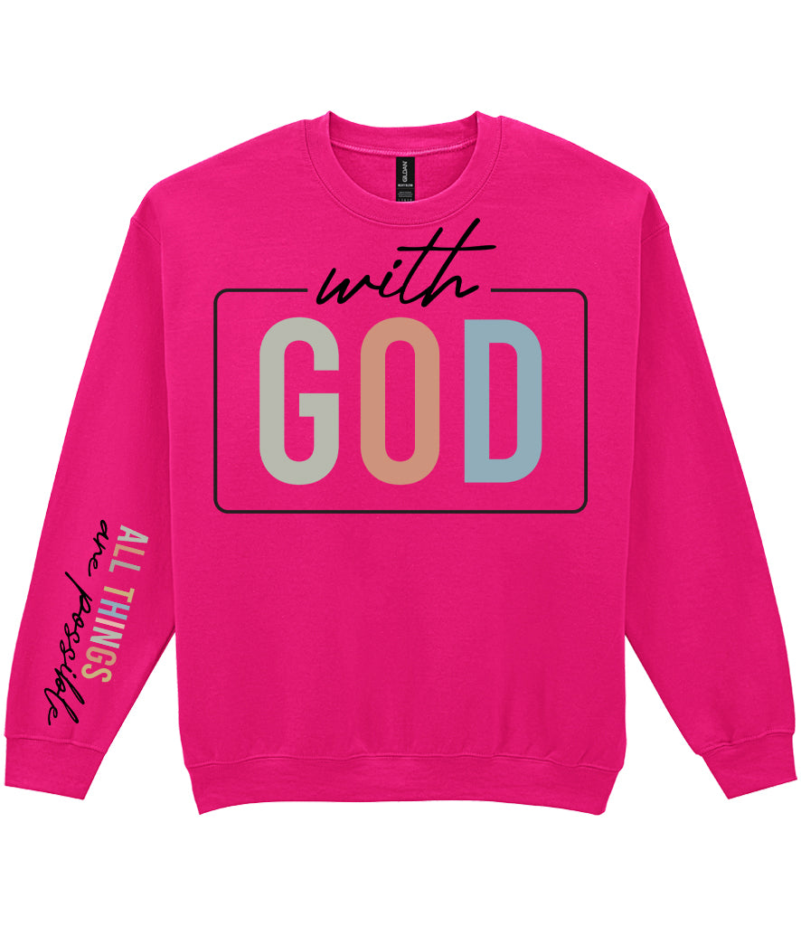 For The Love Of Jesus Sleeve Quote Sweatshirt - With God