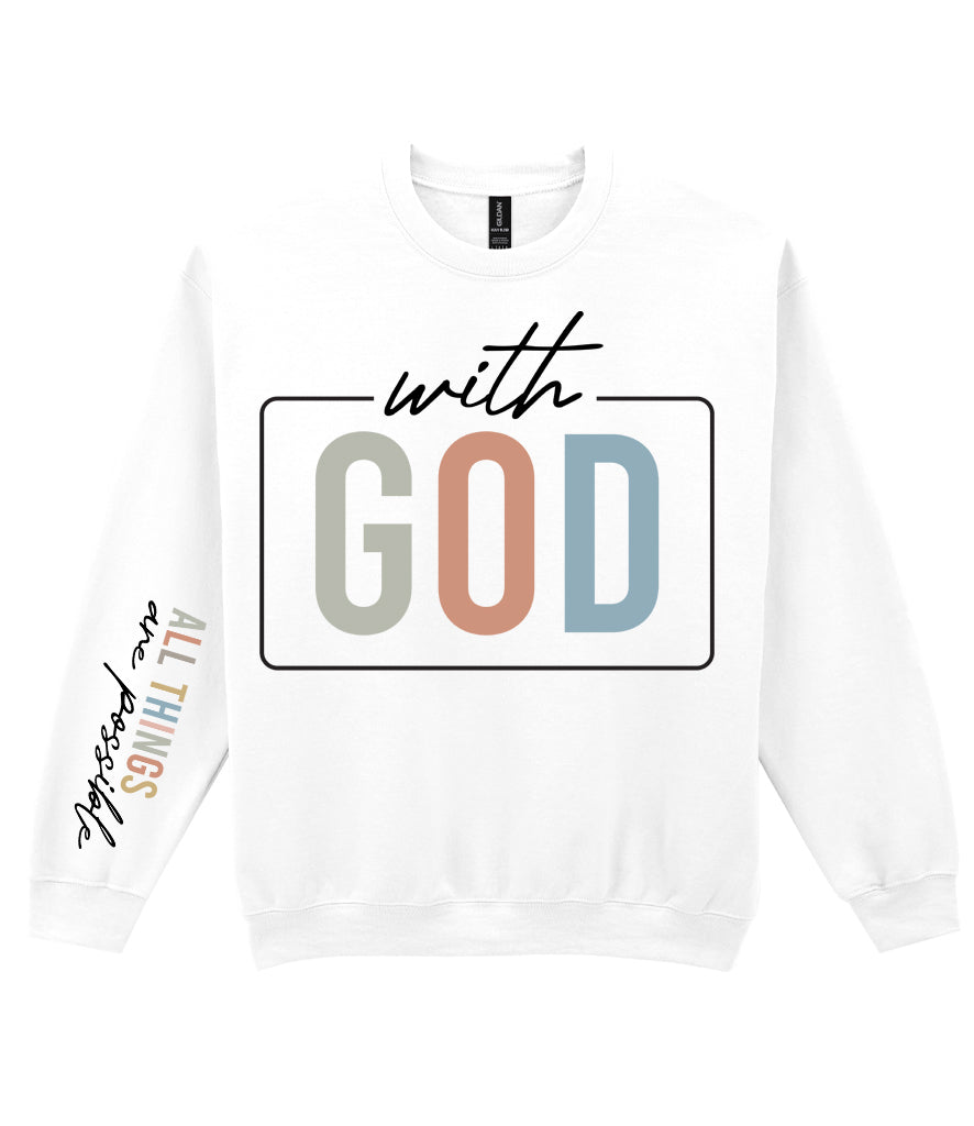 For The Love Of Jesus Sleeve Quote Sweatshirt - With God