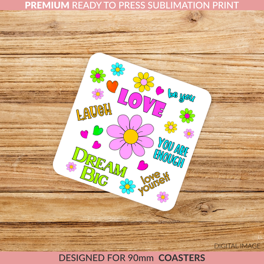 Cork Backed Coasters - Love/Valentines