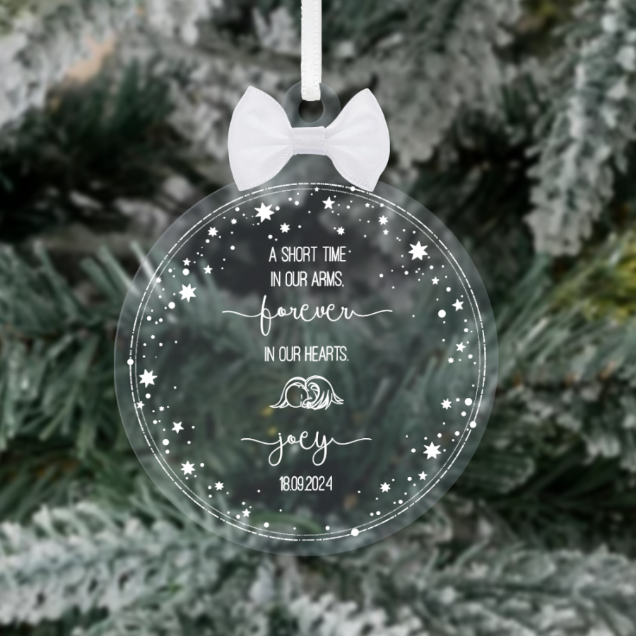 10cm Memorial Christmas Tree Decorations - Baby
