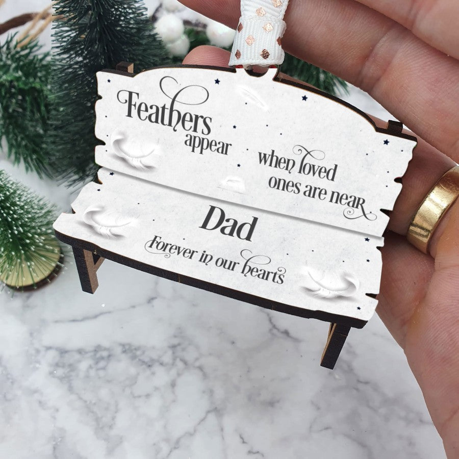 Hanging Memorial Bench Christmas Tree Decoration
