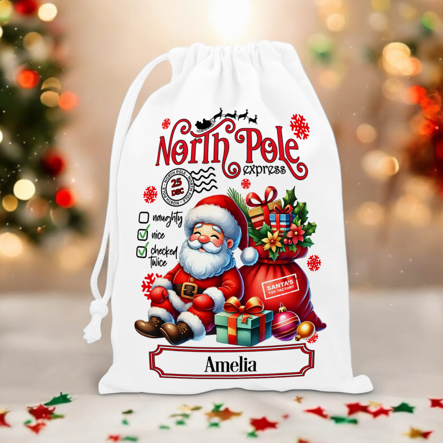 Personalised Drawstring Santa Sack
