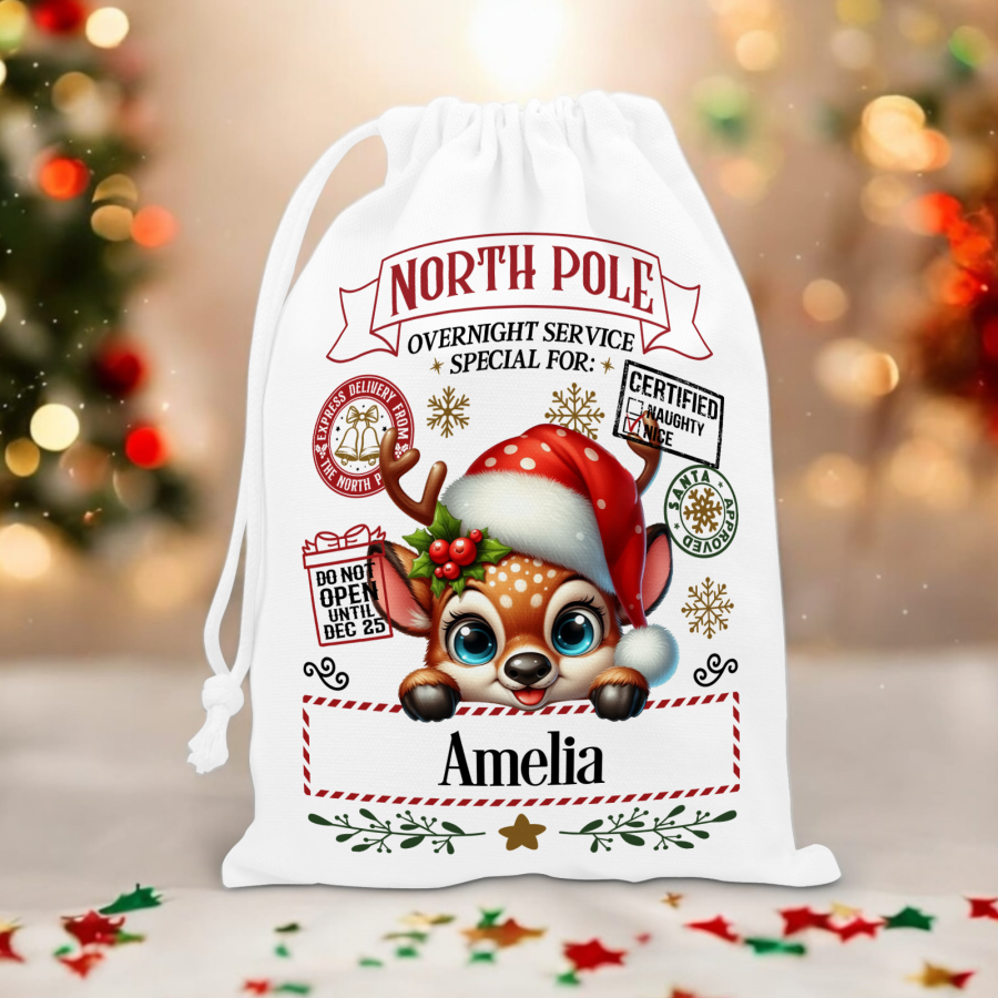 Personalised Drawstring Santa Sack