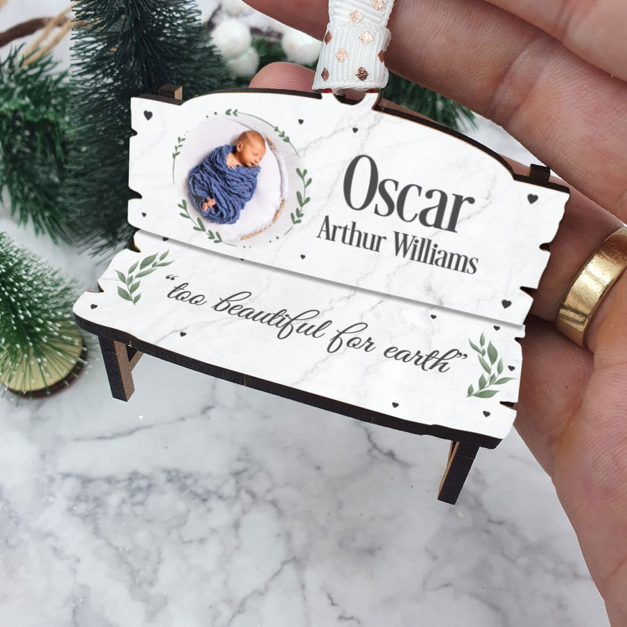 Hanging Memorial Bench Christmas Tree Decoration