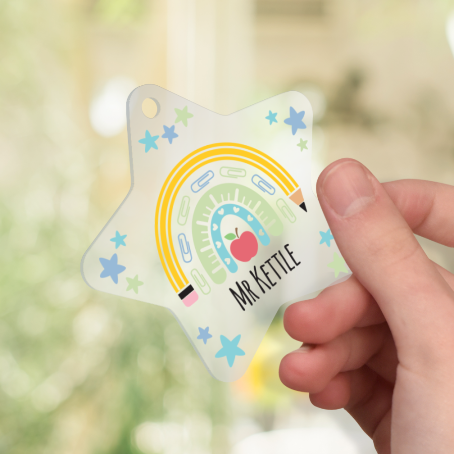 Teacher Keyrings - Star Shaped 6cm