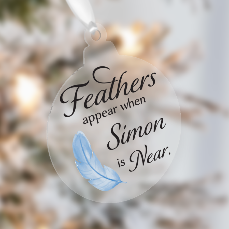 10cm Memorial Christmas Tree Decorations - Feathers Appear