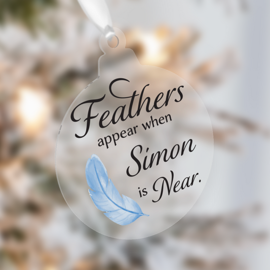 10cm Memorial Christmas Tree Decorations - Feathers Appear